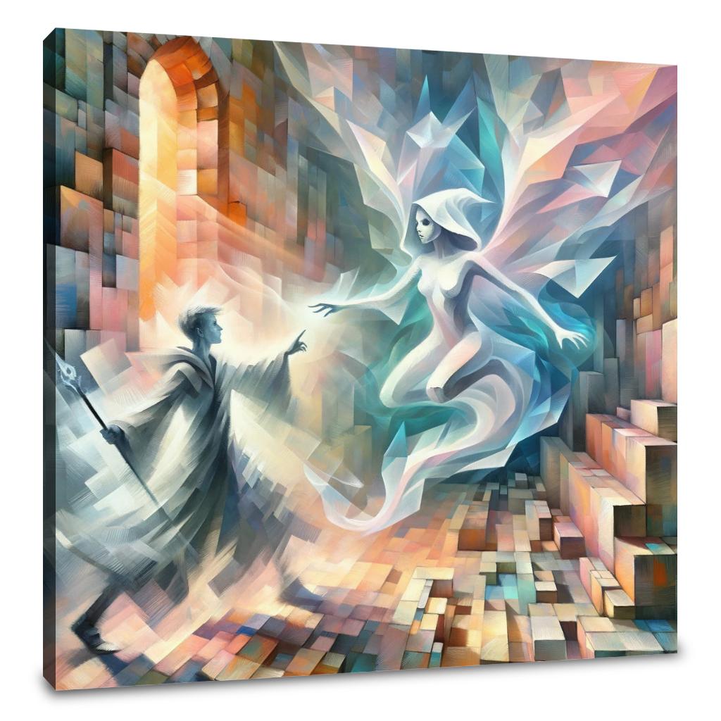 Ethereal Ruins Confrontation Canvas