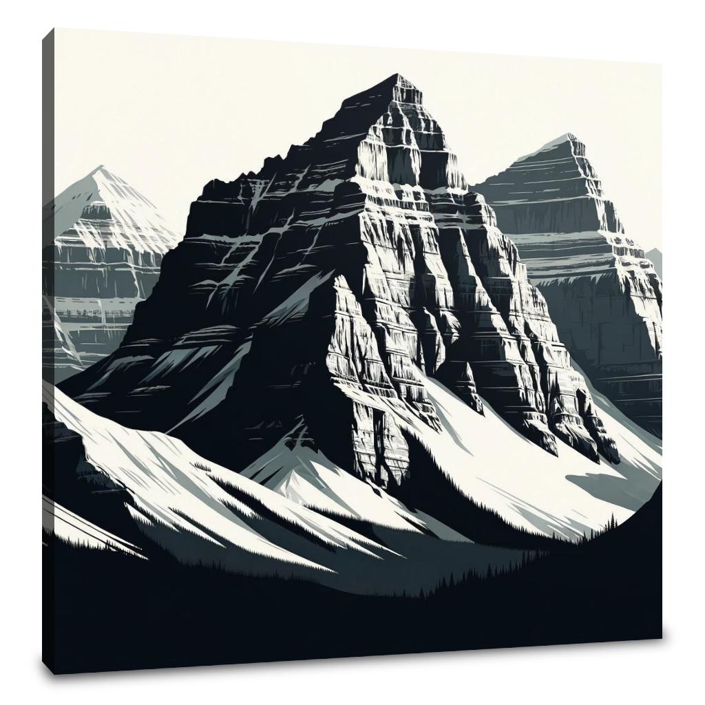 Rockies Modernist Monochrome Canvas