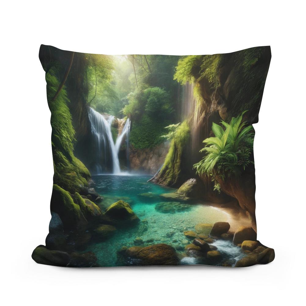 Hidden Waterfall Cove Cotton Cushion