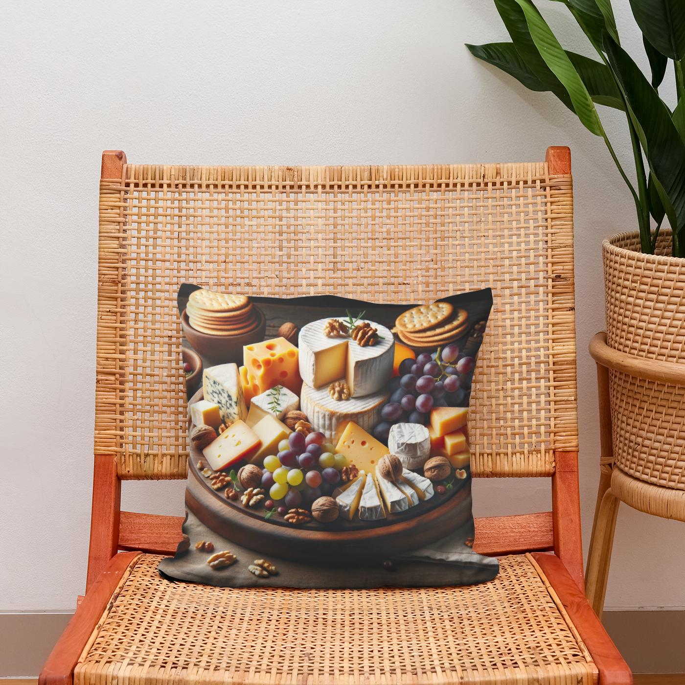 Gourmet Cheeseboard Cotton Cushion