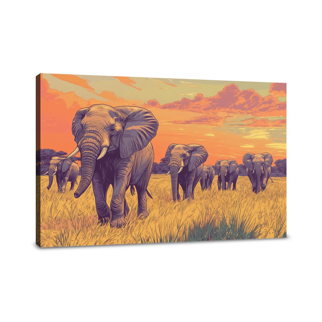 Elephants' Journey Canvas