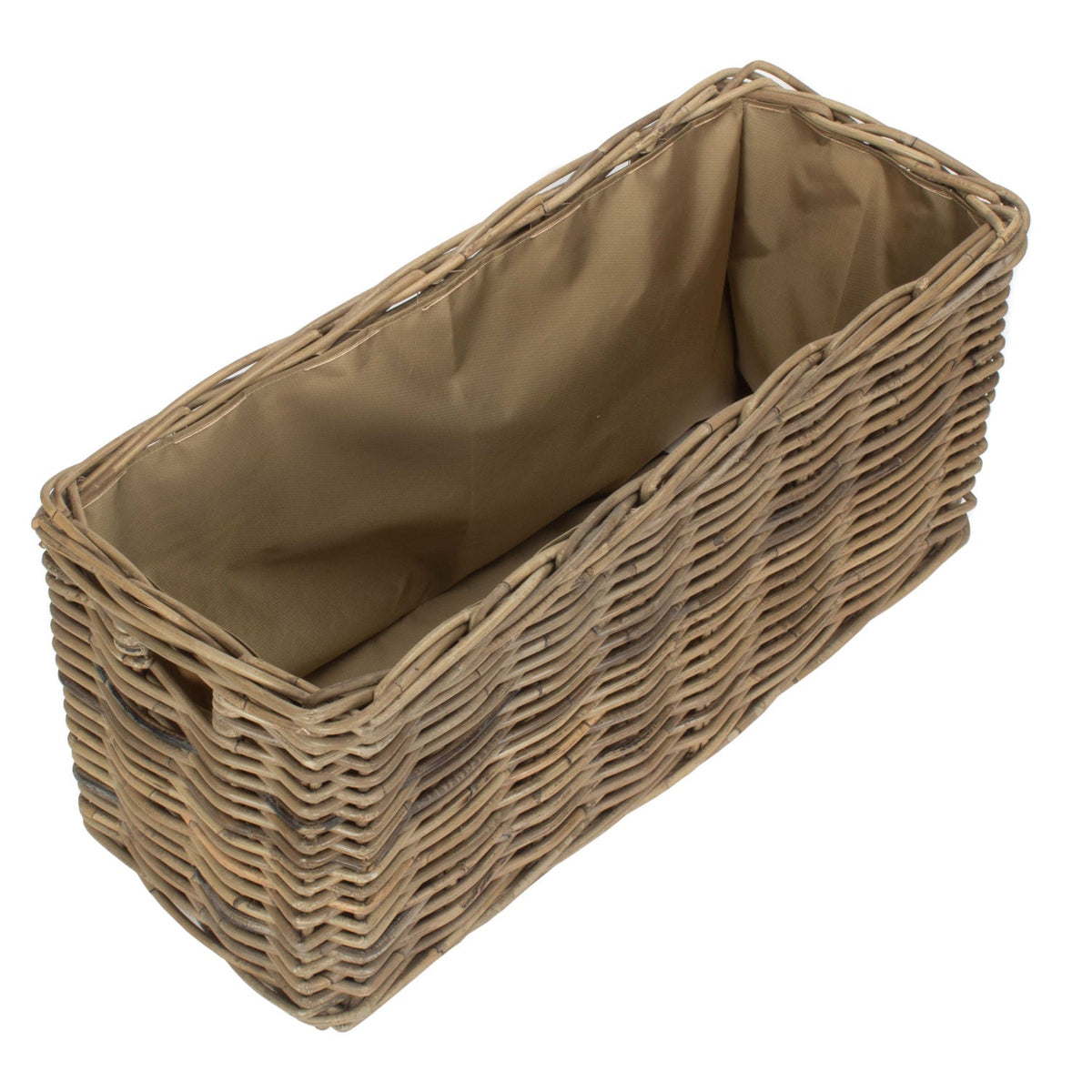 Small Under Bench Basket With Hessian Lining