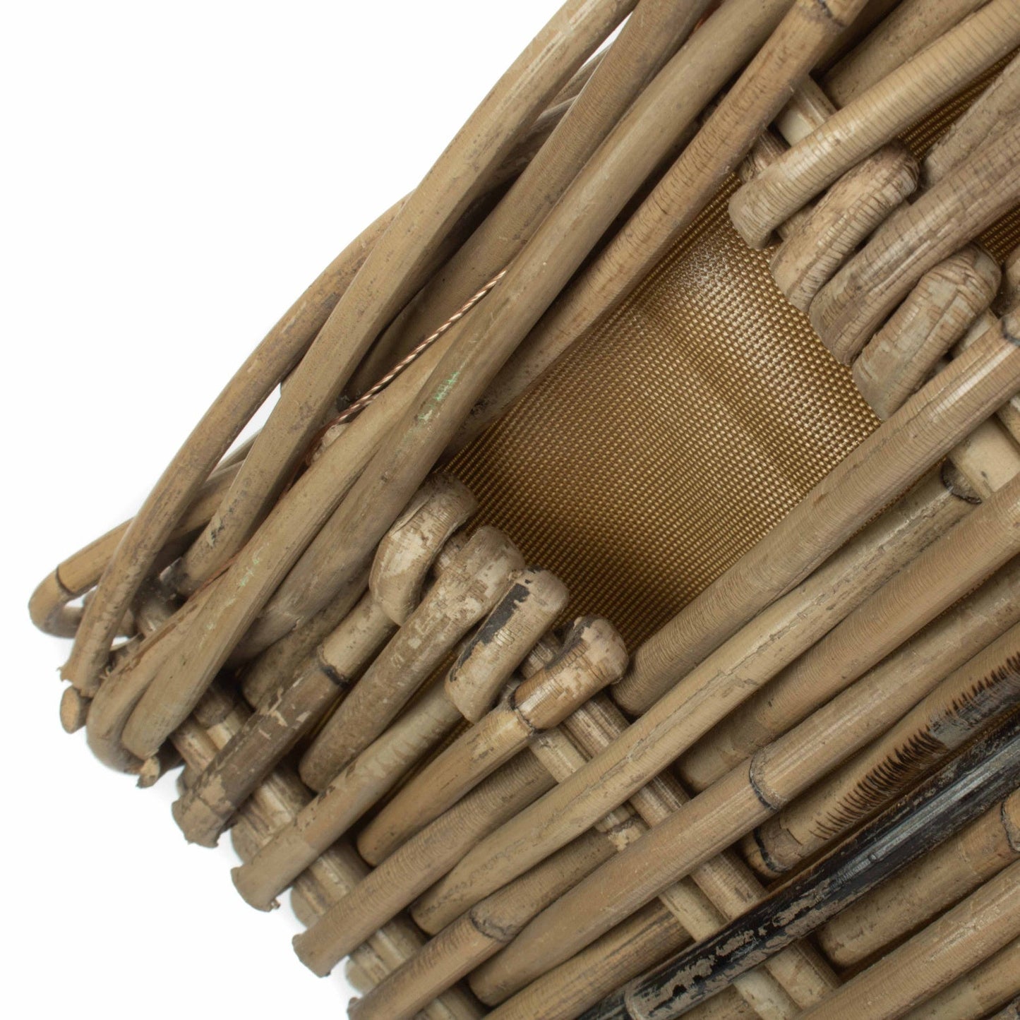 Small Under Bench Basket With Hessian Lining