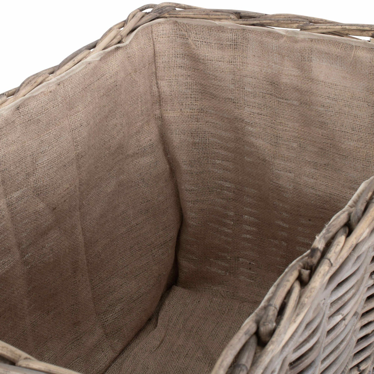 Large Under Bench Basket With Hessian Lining