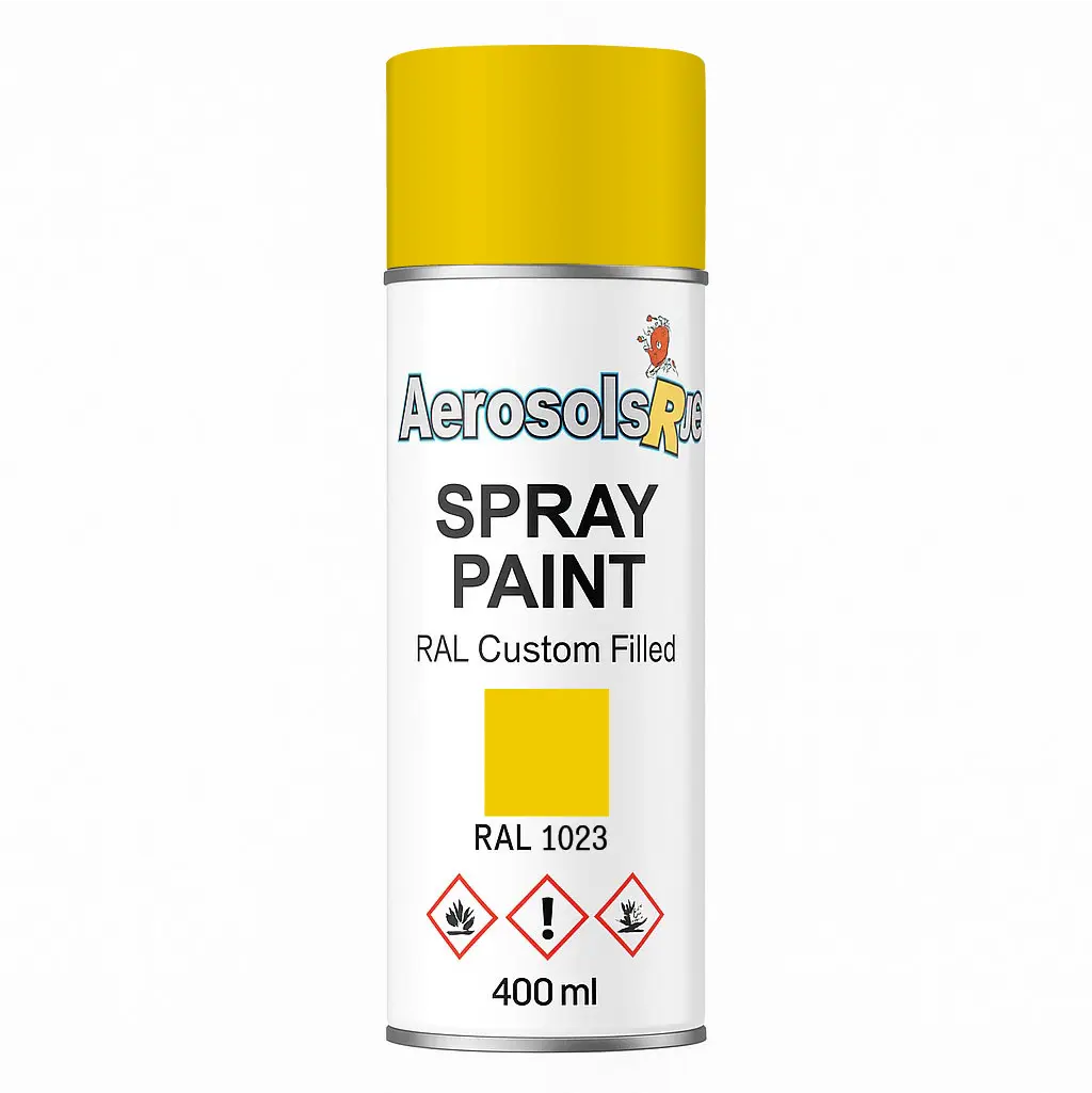 RAL 1023 Traffic Yellow - 400ml Aerosol Spray Paint Any Finish