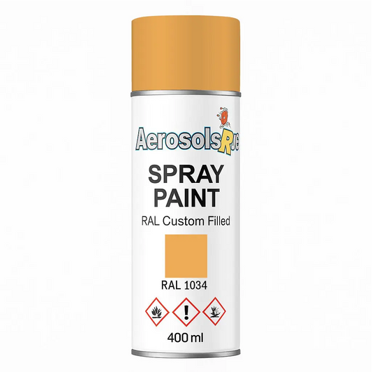 RAL 1034 Pastel Yellow - 400ml Aerosol Spray Paint Any Finish