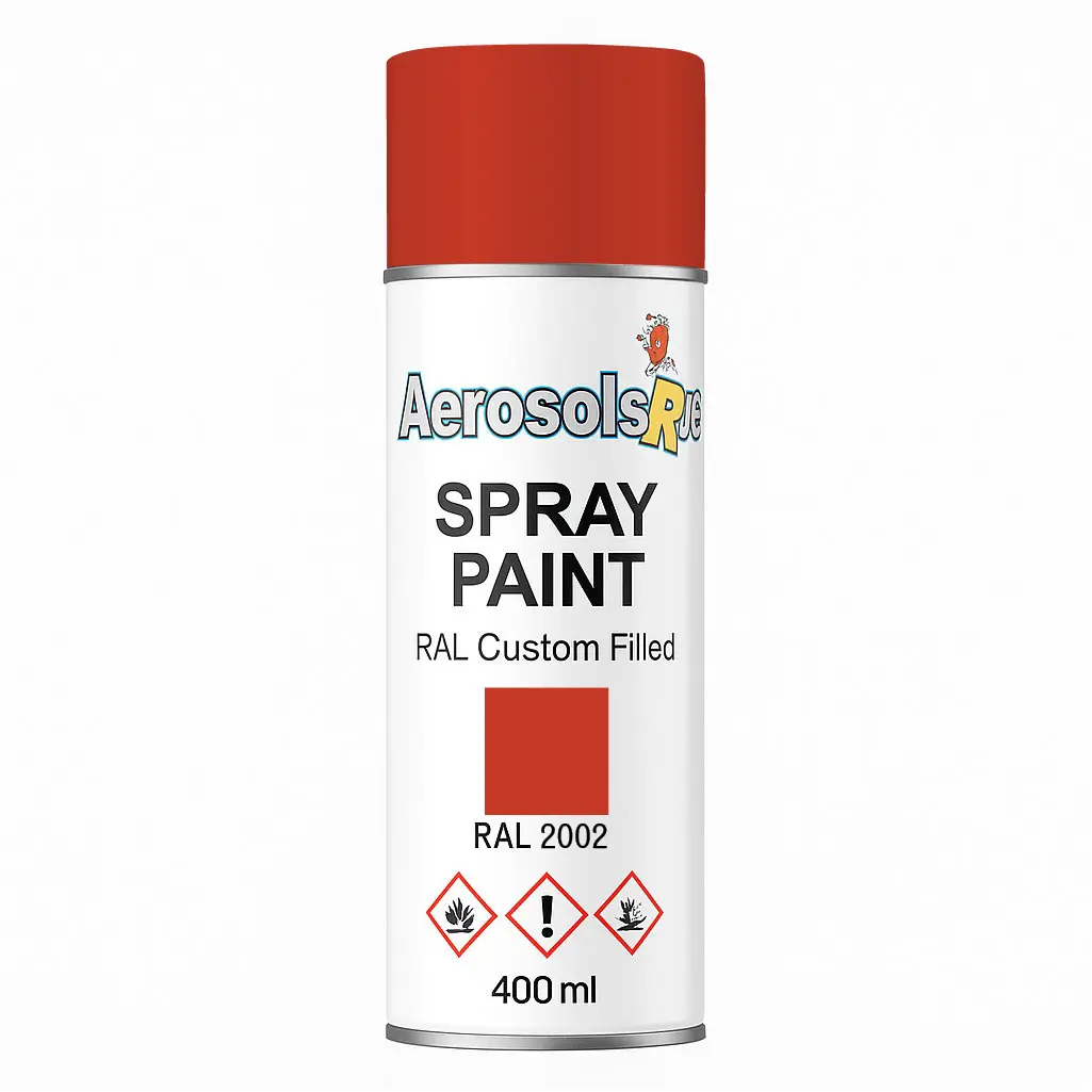 RAL 2002 Vermillion - 400ml Aerosol Spray Paint Any Finish
