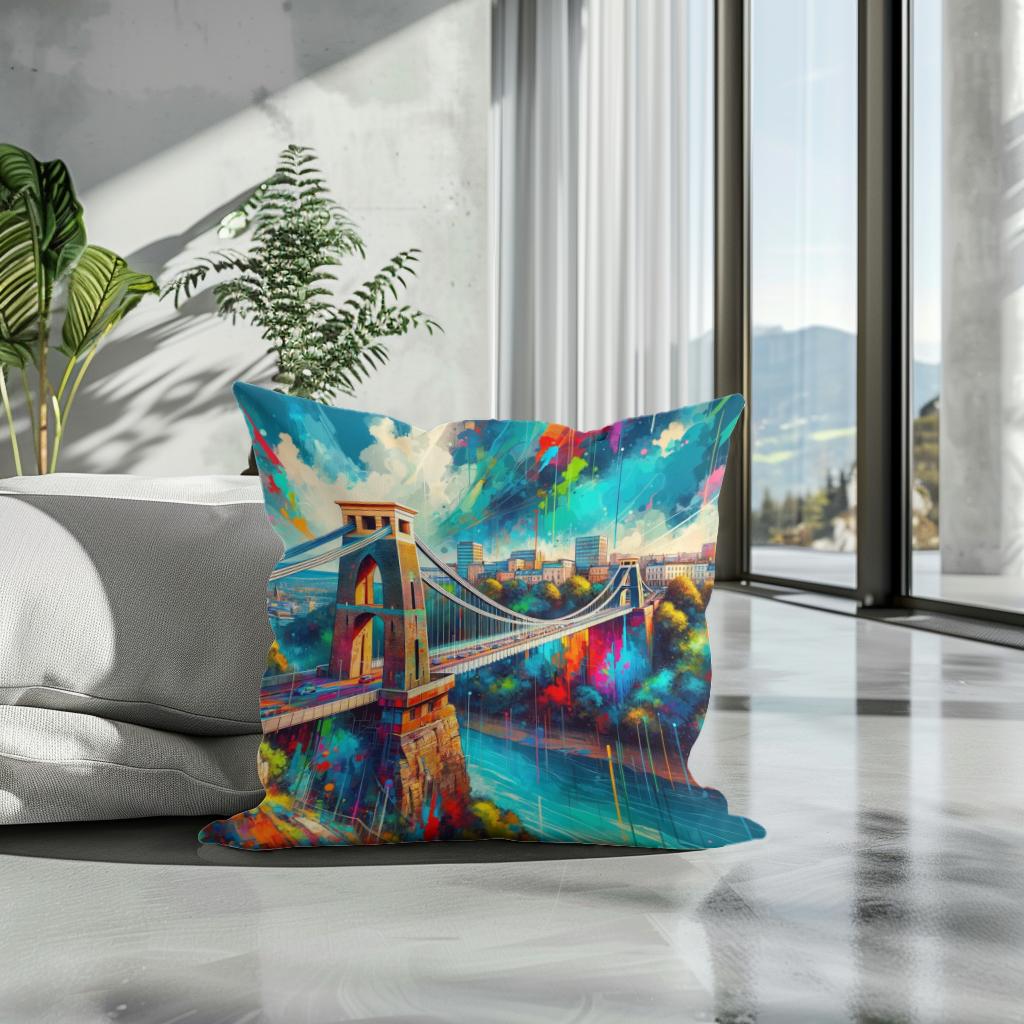 Bristol Clifton Bridge Vitality Cotton Cushion