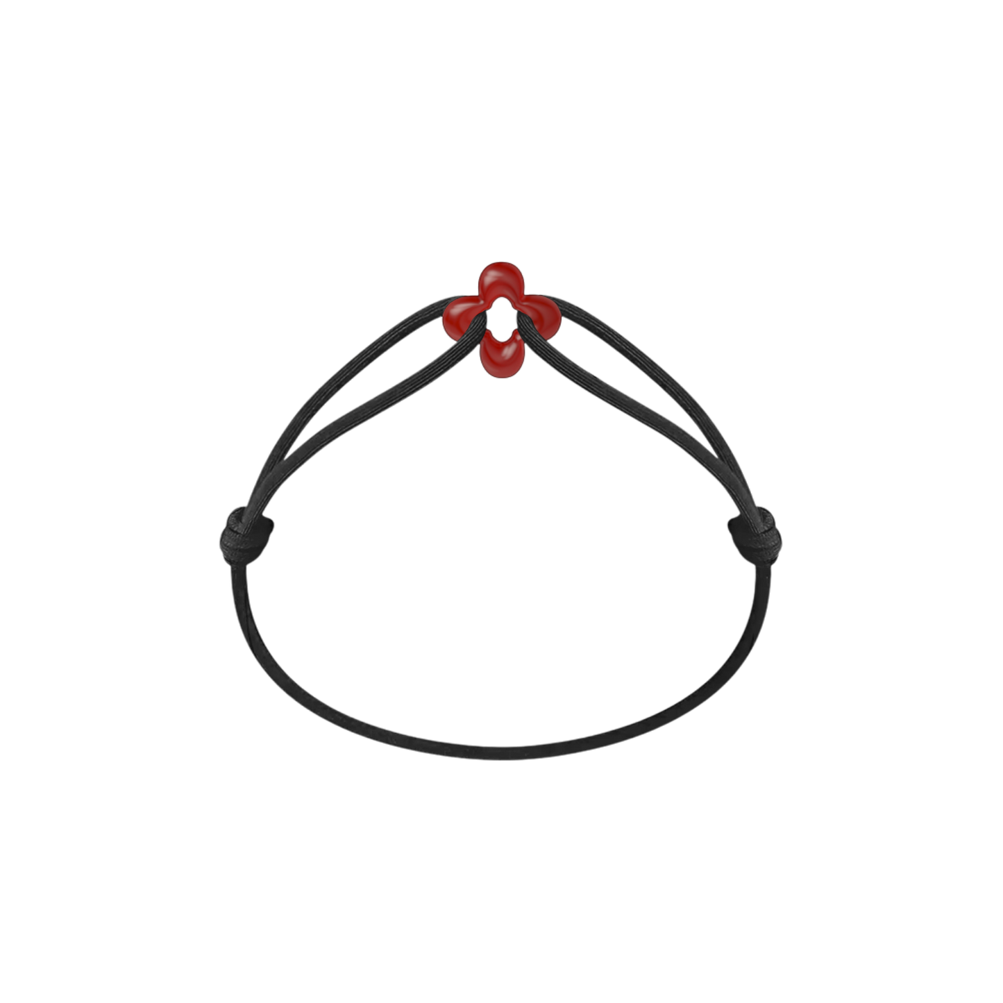 Mini Red Clover Cord Bracelet