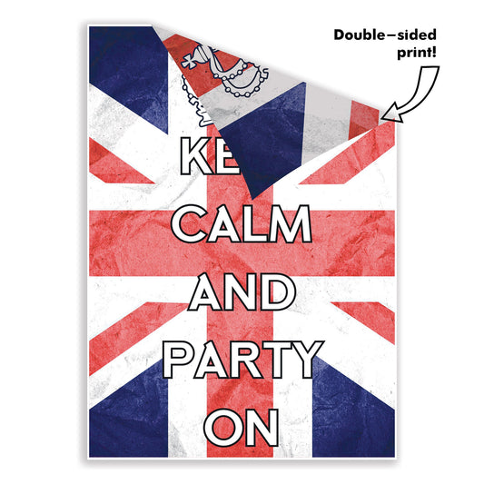 RD081 Keep Calm & Party On Posters – 6 Pack Posters  Height 44cm