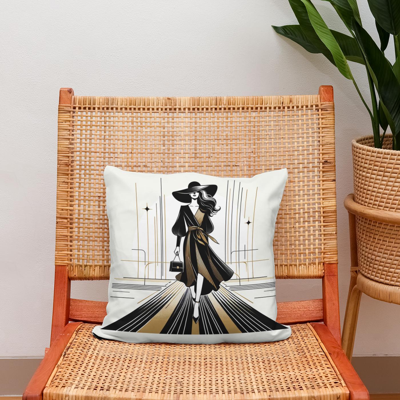 Catwalk Elegance Unveiled Cotton Cushion