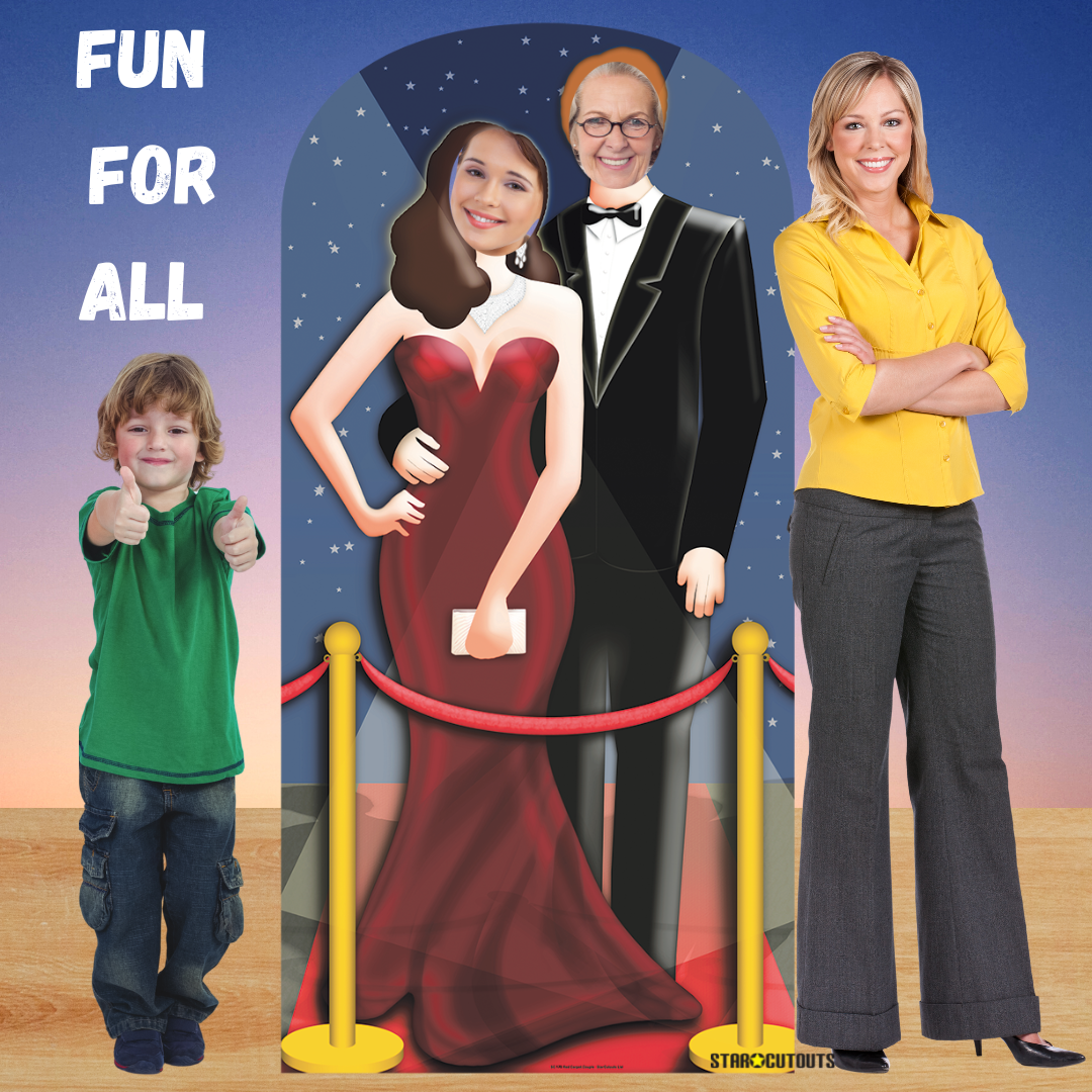 SC170 Red-Carpet/ Hollywood Couple Stand In Cardboard Cut Out Height 186cm