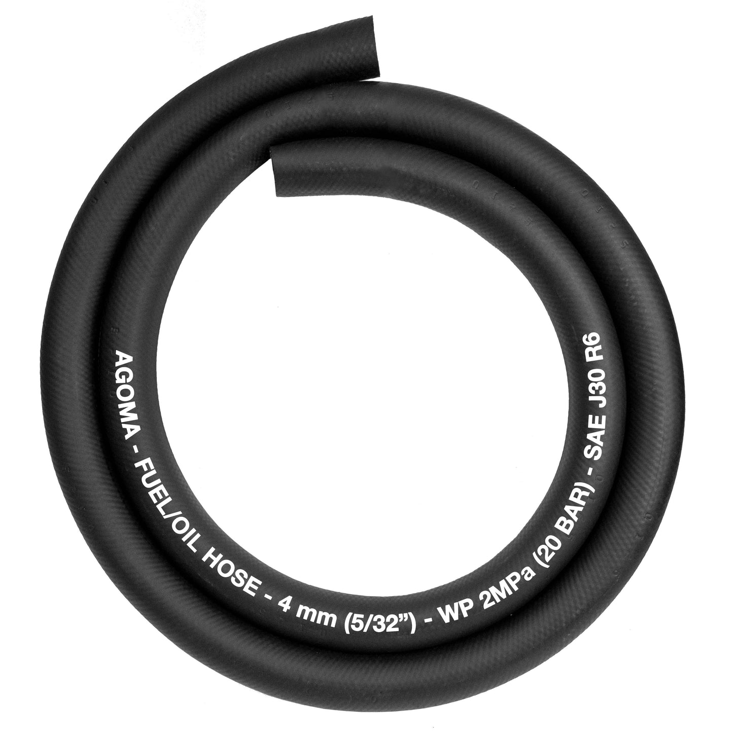 Rubber 4mm Braided Fuel, Oil Hose SAE J30 R6