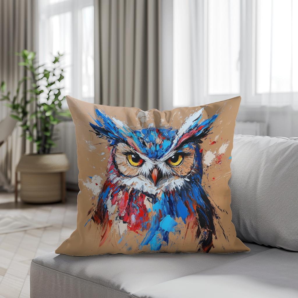 Electric Owl Cotton Cushion