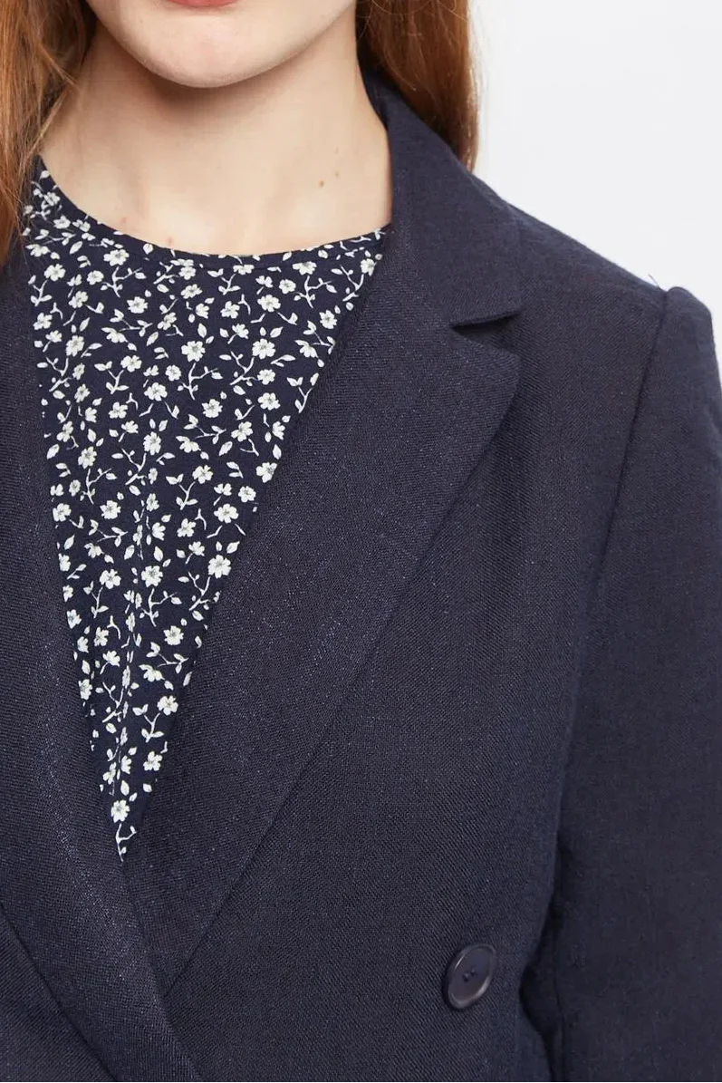 Riley Double Breasted Jacket Navy