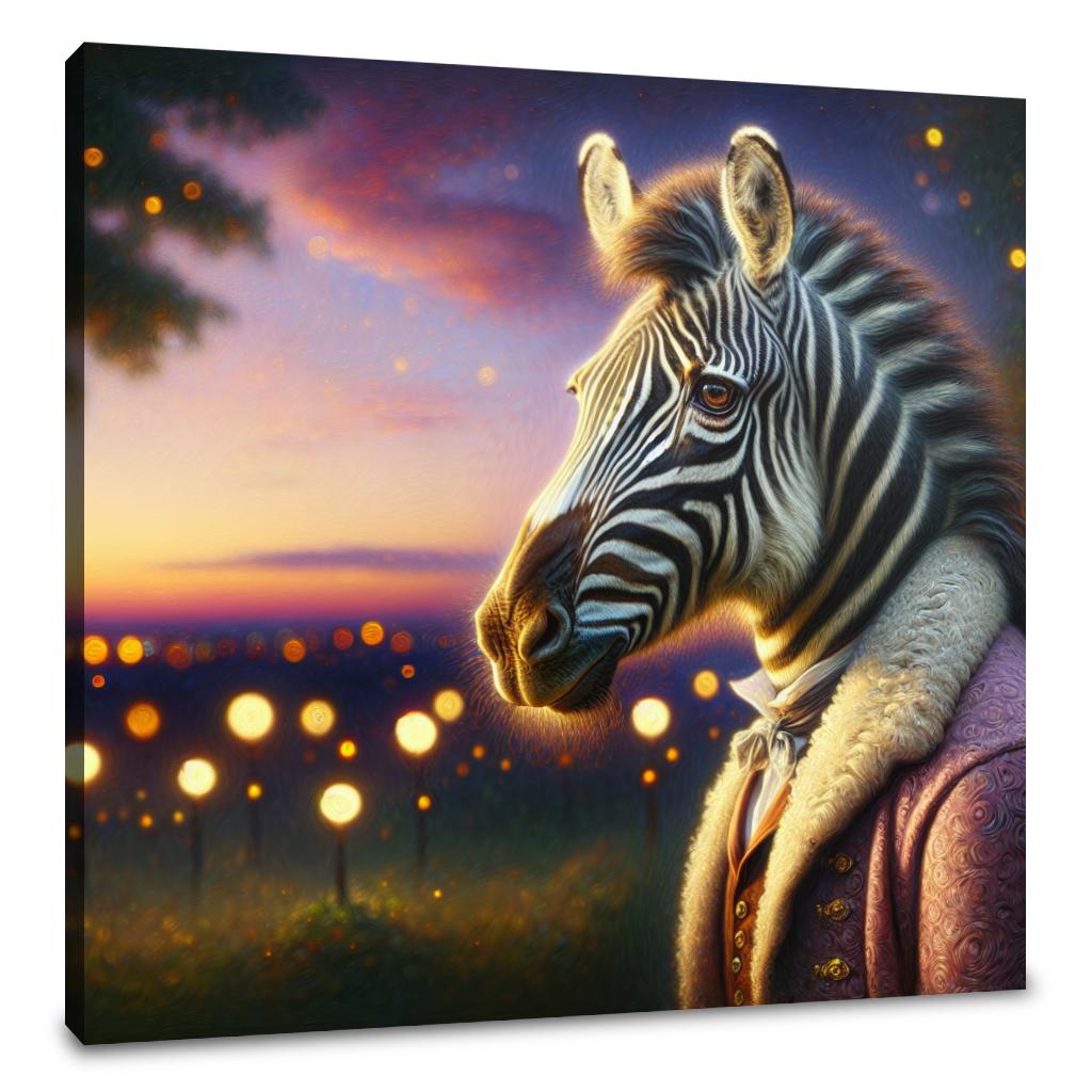Regal Zebra Twilight Canvas