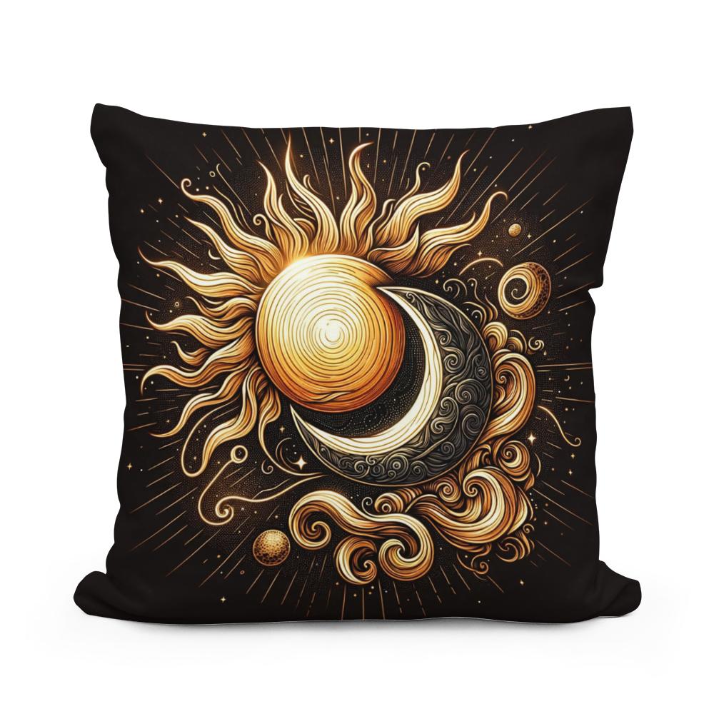 Golden Celestial Harmony Cotton Cushion