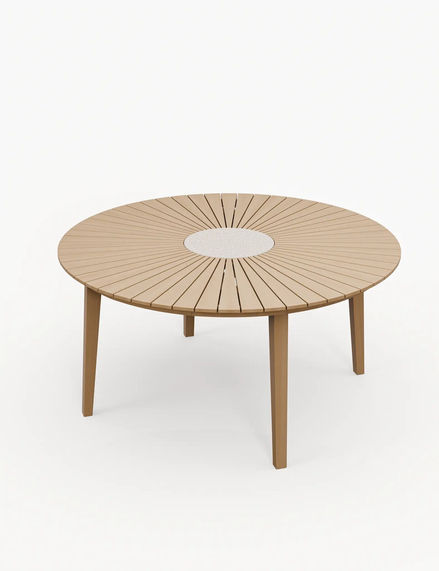 Roma 6 Seater Round Sunray with Terrazzo Insert Dining Set with Eden Dusk Chairs
