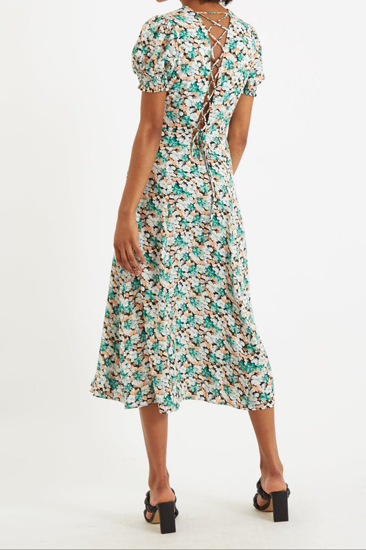 Romola Liseron Laced Back Midi Dress