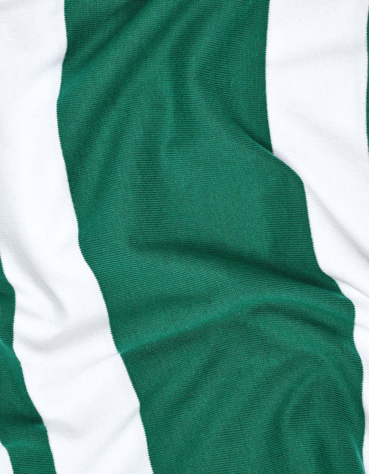 British Green & White Relaxed Fit Striped Rugby Shirt