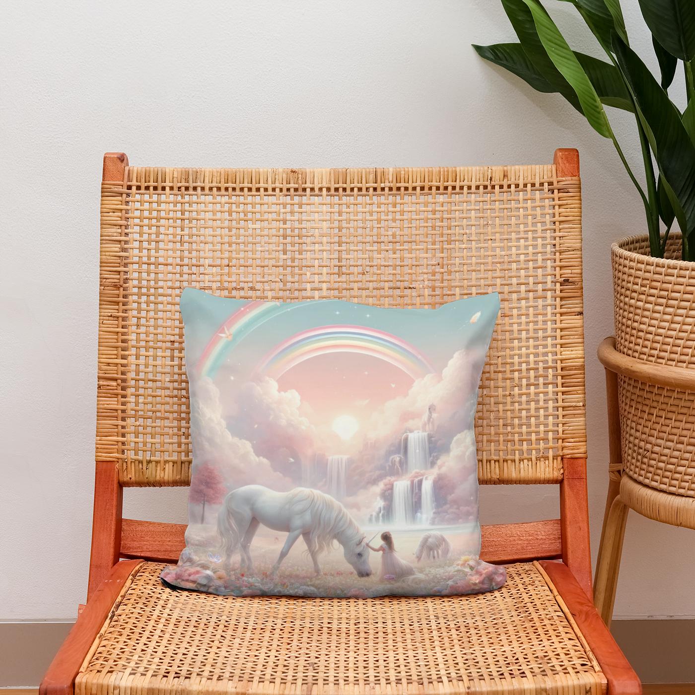 Enchanted Unicorn Meadow Cotton Cushion