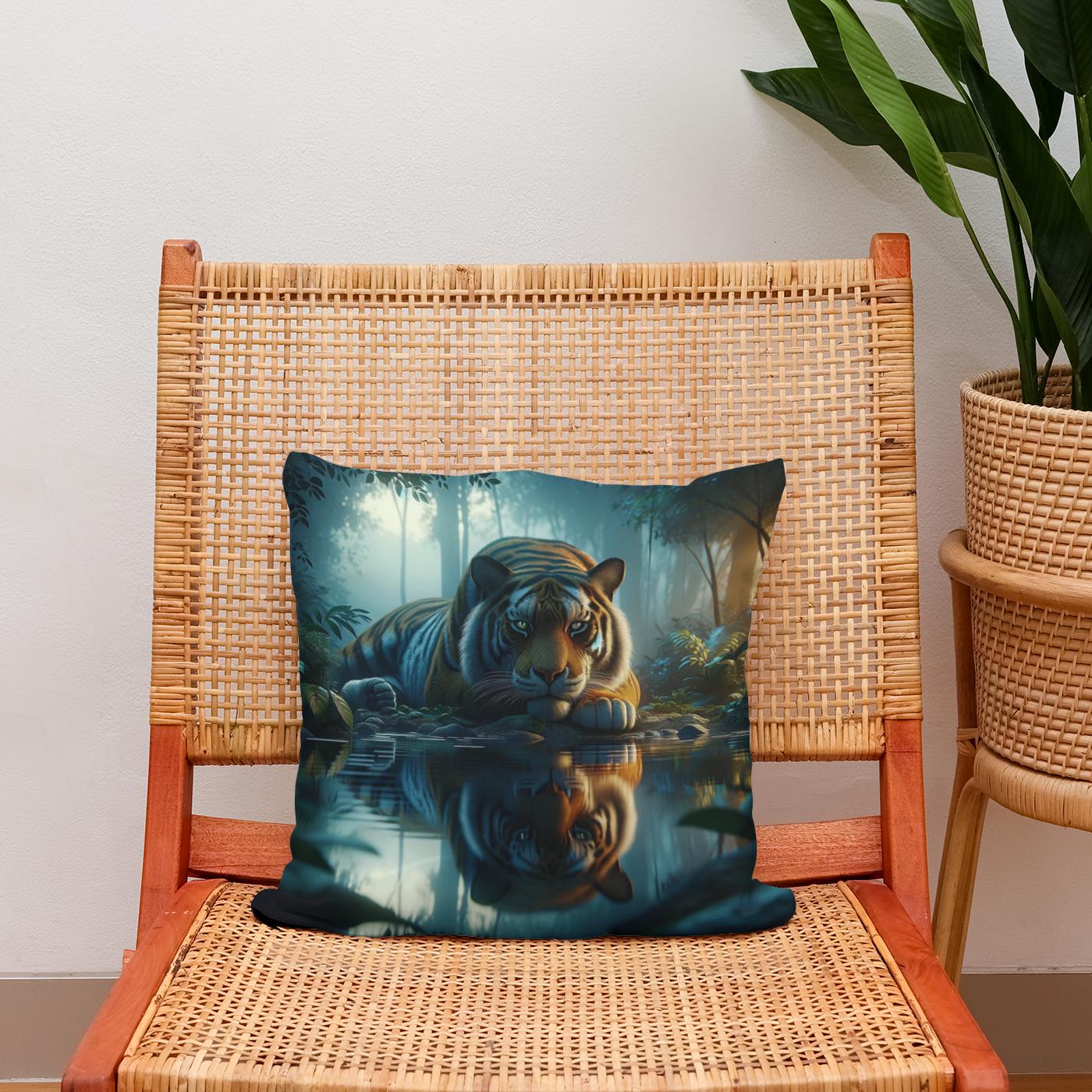 Twilight Tiger Cotton Cushion