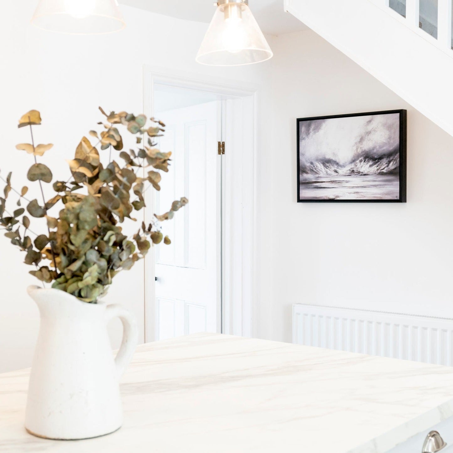 Fjords Landscape Framed Printed Canvas