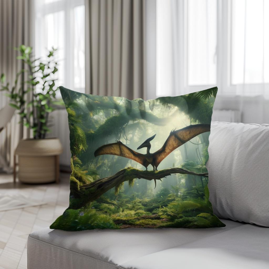 Forest Perch Pterodactyl Cotton Cushion