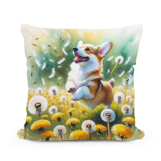 Corgi Whimsy Cotton Cushion