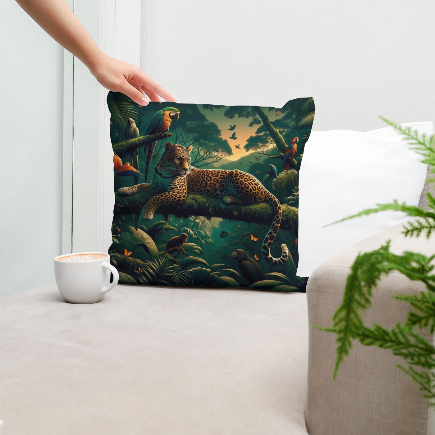 Twilight Jungle Cotton Cushion