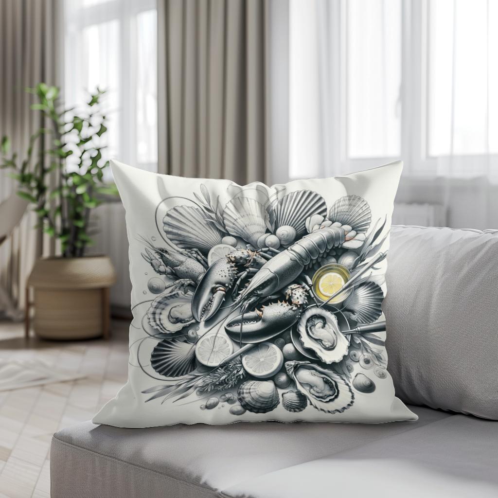 Seafood Symphony Cotton Cushion