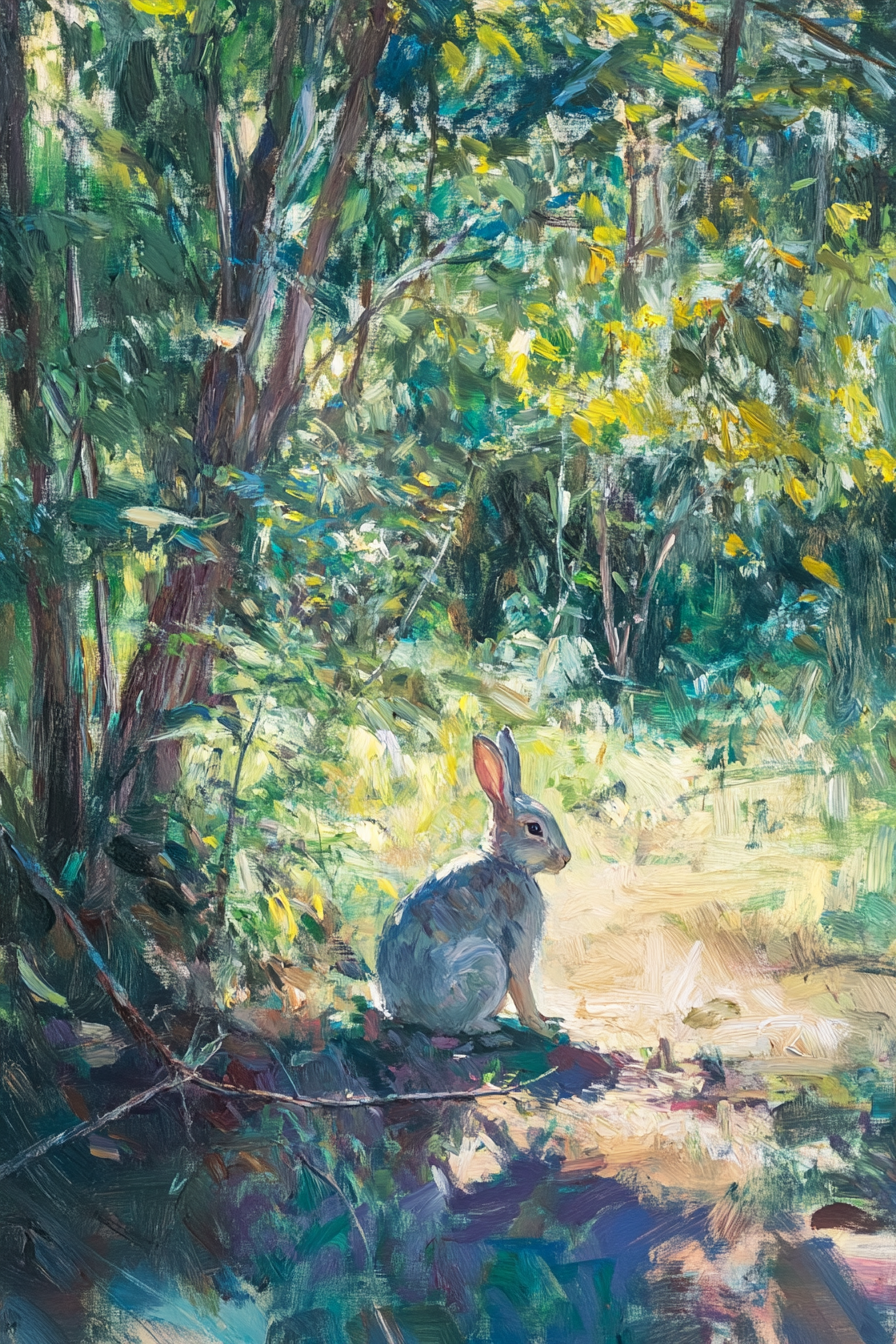 Rabbit's Grazing Canvas