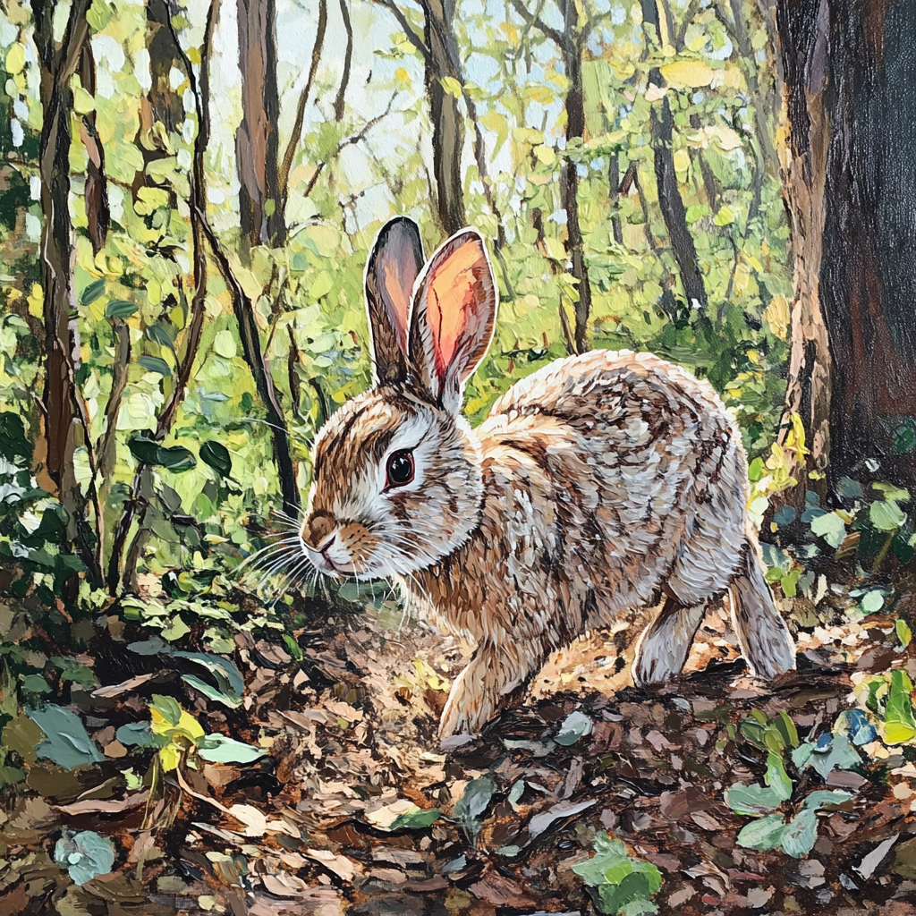 Rabbit's Woodland Canvas