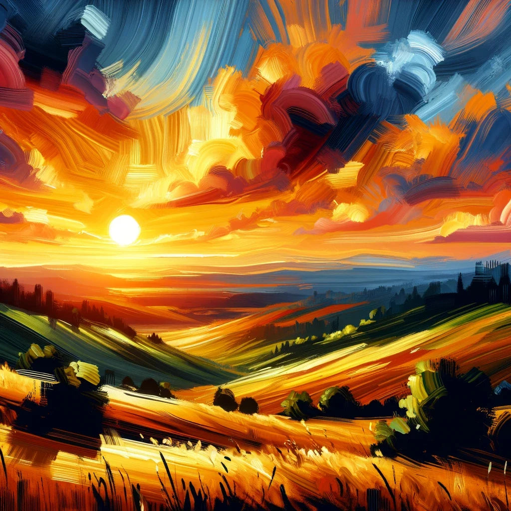 Radiant Sunset Hills Canvas