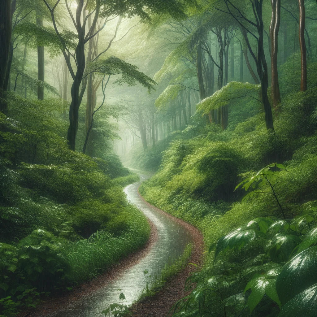 Rainy Forest Pathway Canvas