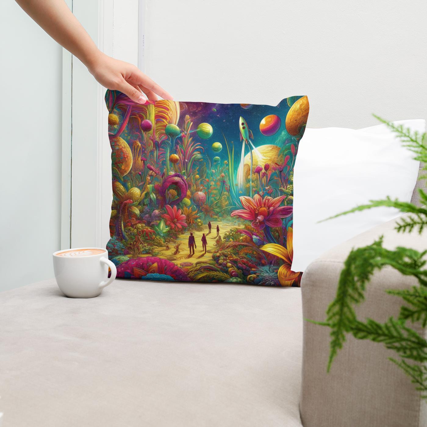 Extraterrestrial Eden Cotton Cushion