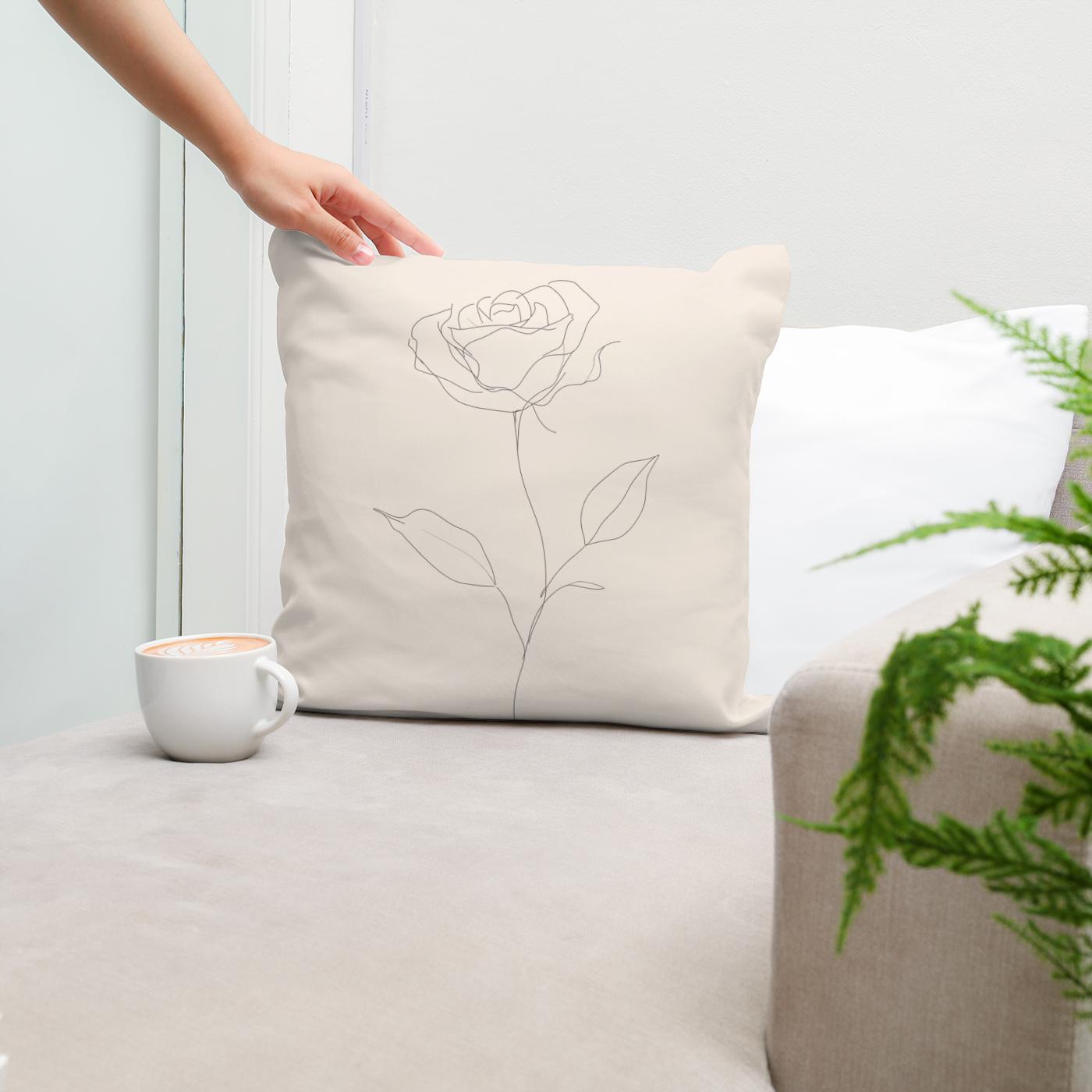 Elegant Rose Cotton Cushion