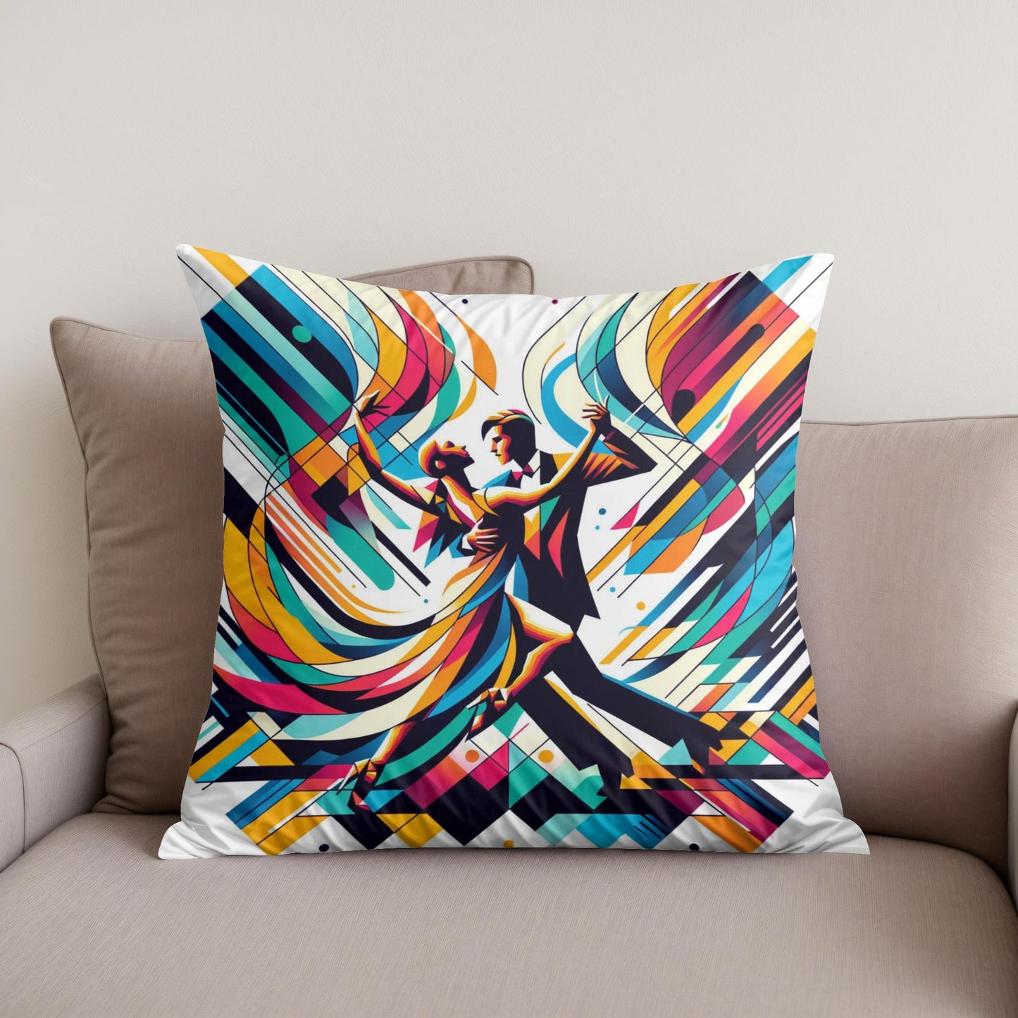 Geometric Salsa Cotton Cushion