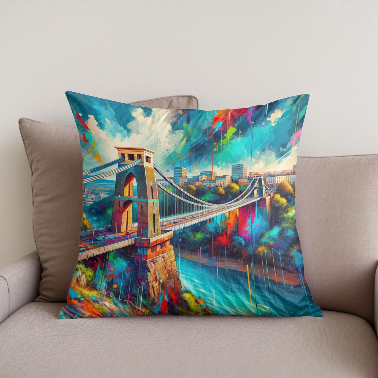 Bristol Clifton Bridge Vitality Cotton Cushion