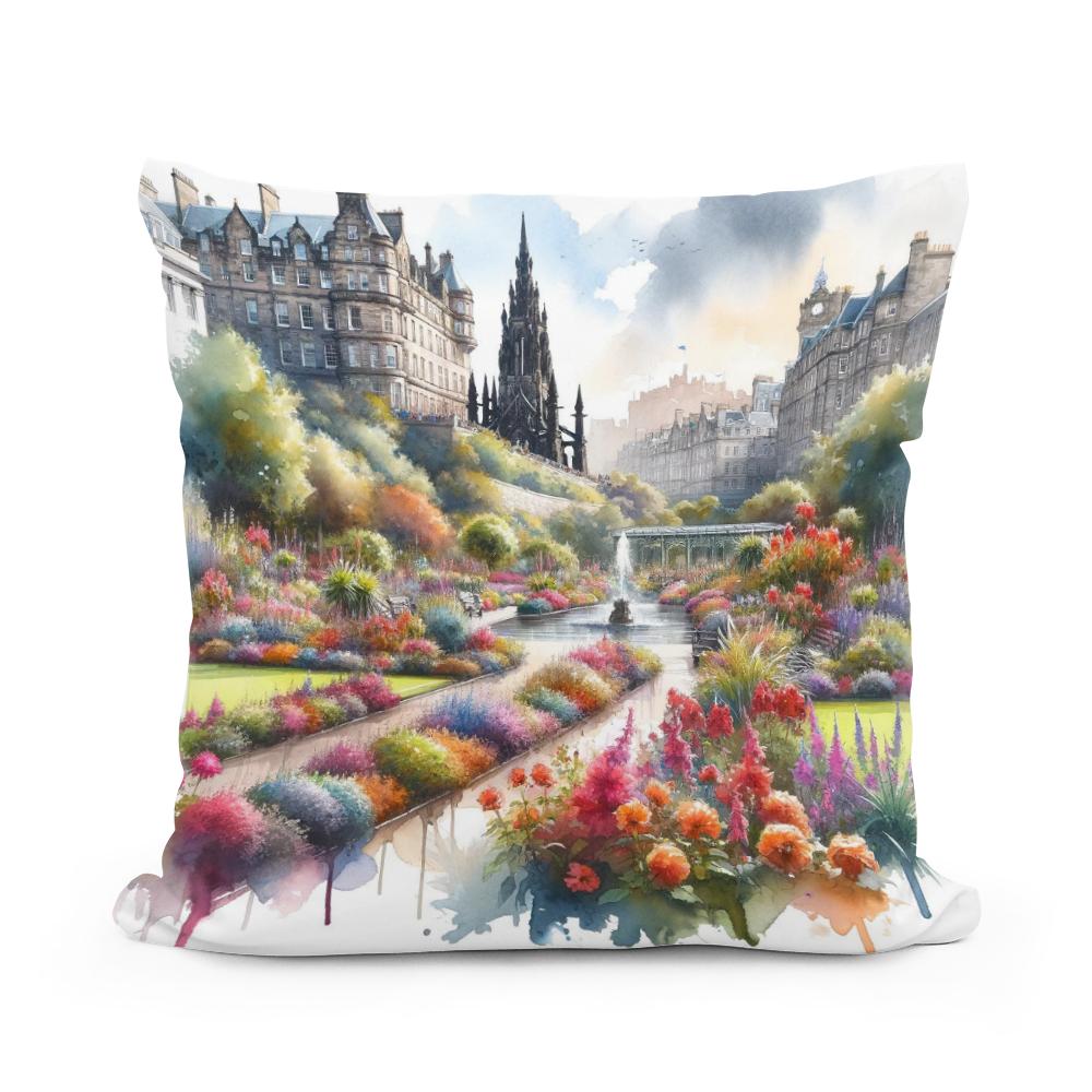 Edinburgh Princes Street Gardens Bloom Cotton Cushion