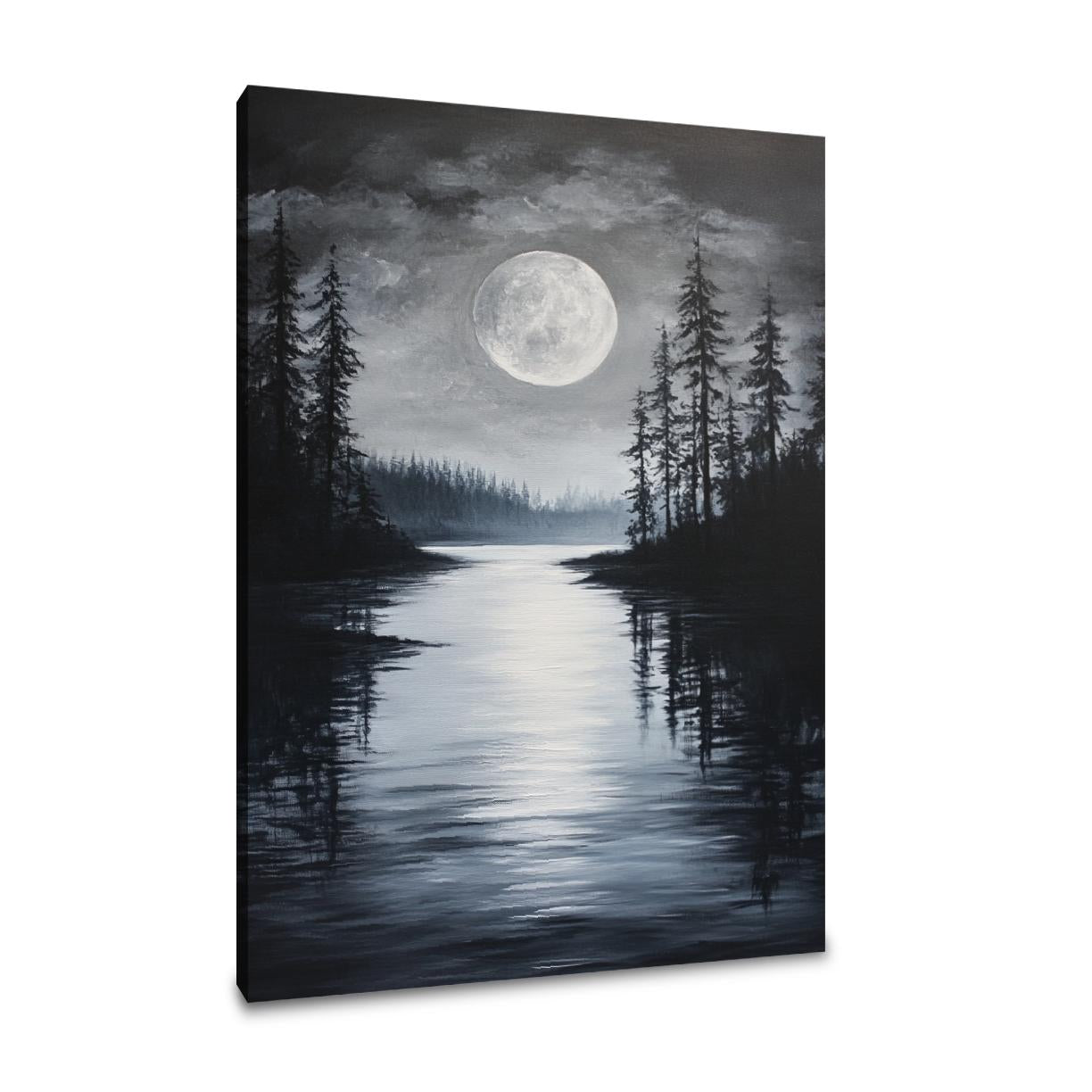 Lunar Serenity Lake Canvas