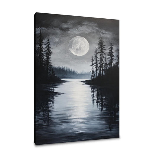 Lunar Serenity Lake Canvas