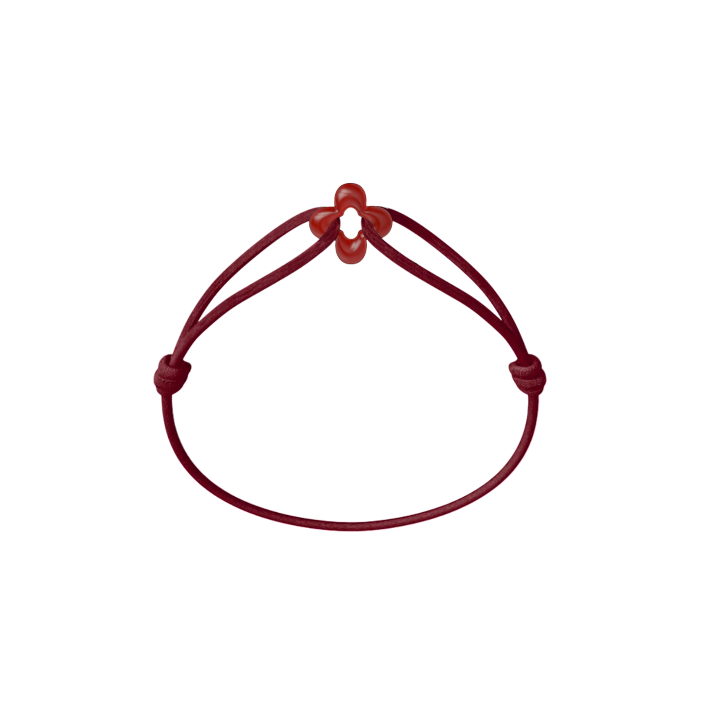 Mini Red Clover Cord Bracelet
