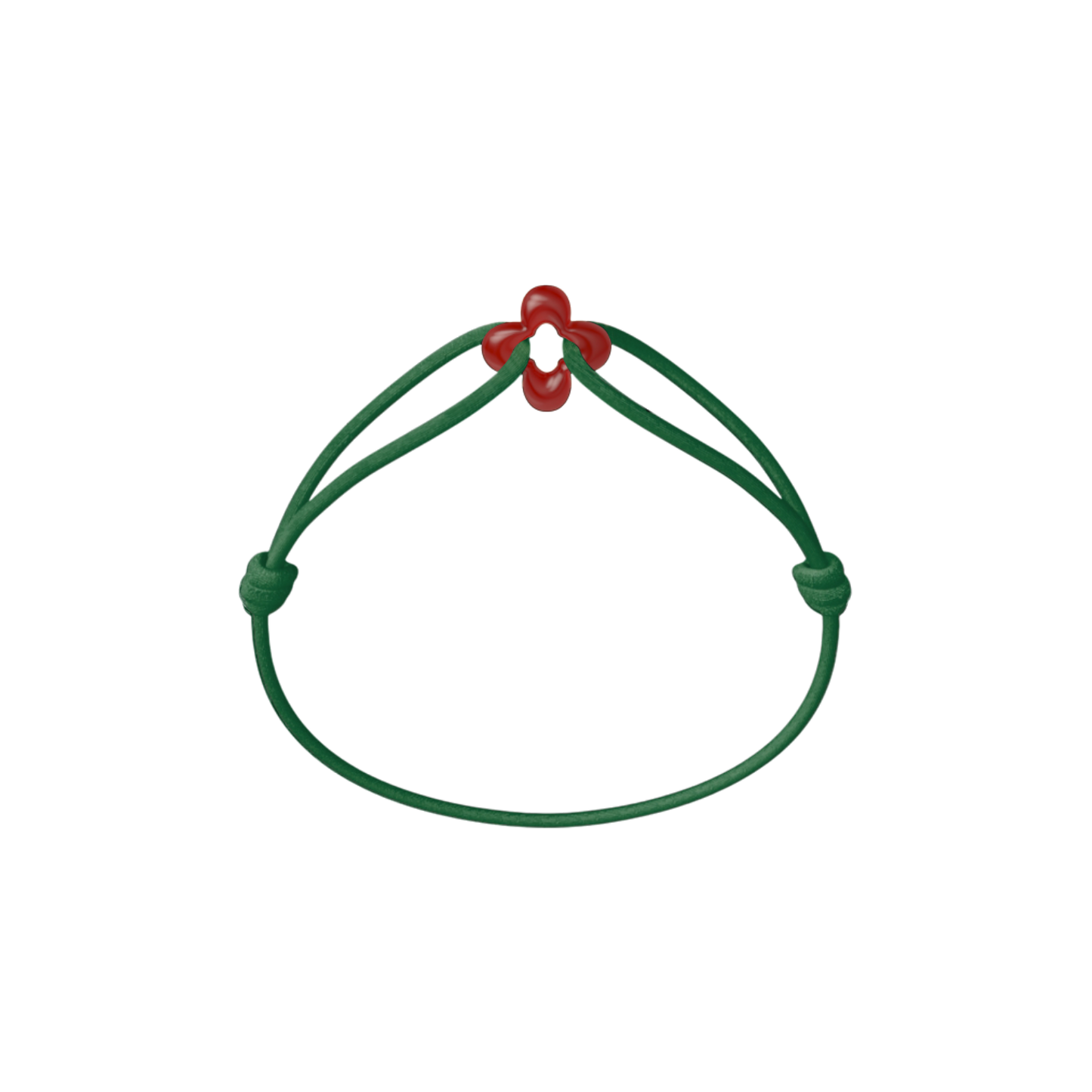 Mini Red Clover Cord Bracelet