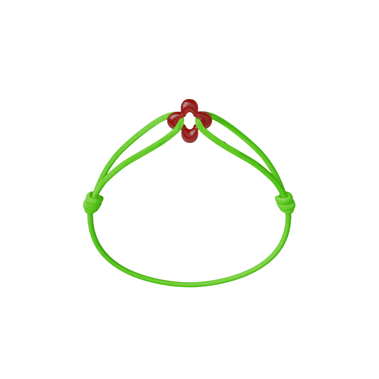 Mini Red Clover Cord Bracelet