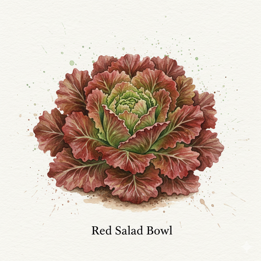 Lettuce Seeds - Red Salad Bowl - RHS Award Red Oak Leaf (1,200 Seeds)