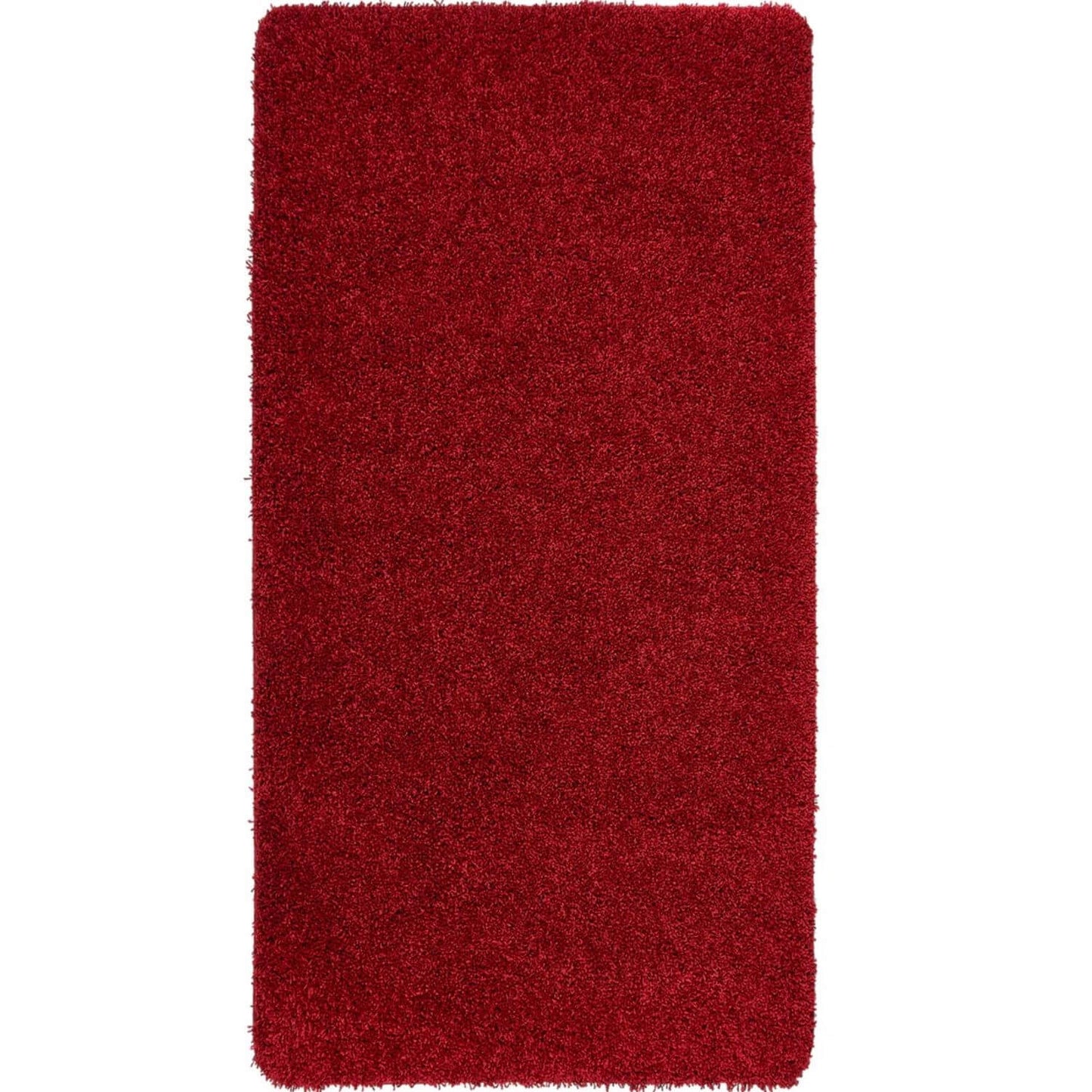 Washable Red Shaggy Rug