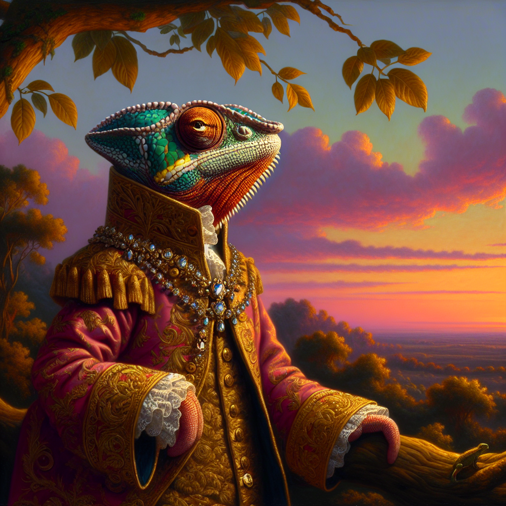 Regal Chameleon Dusk Canvas