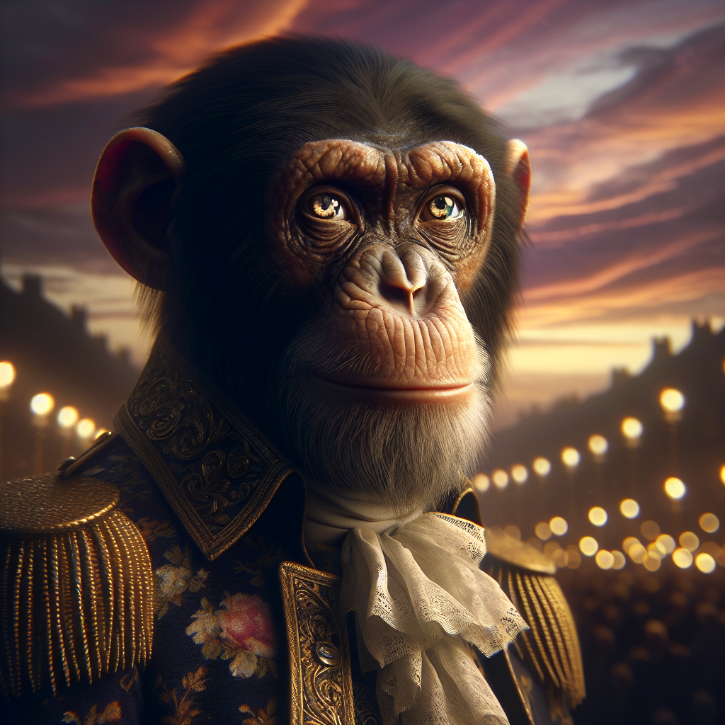 Regal Chimpanzee Dusk Canvas