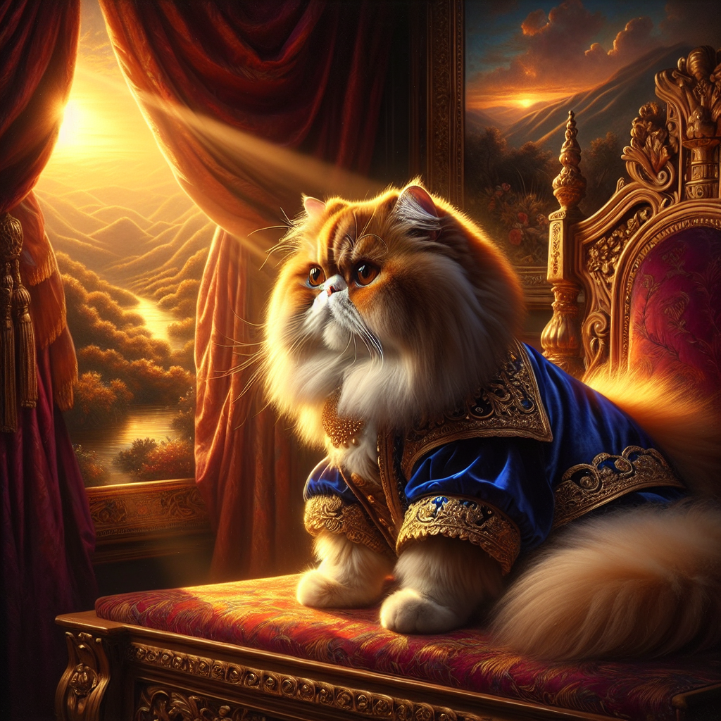 Regal Feline Contemplation Canvas